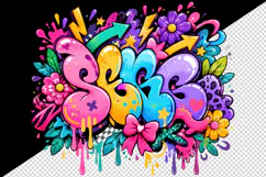 Graffiti tumbler, mug wrap, clipart sublimation design Product Image 2