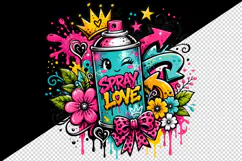 Graffiti tumbler, mug wrap, clipart sublimation design Product Image 2