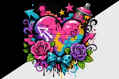 Graffiti tumbler, mug wrap, clipart sublimation design Product Image 2