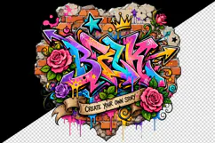 Graffiti tumbler, mug wrap, clipart sublimation design Product Image 2