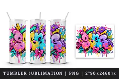 Graffiti tumbler, mug wrap, clipart sublimation design Product Image 4