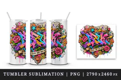 Graffiti tumbler, mug wrap, clipart sublimation design Product Image 4