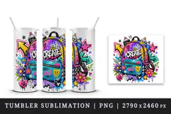 Graffiti tumbler, mug wrap, clipart sublimation design Product Image 4