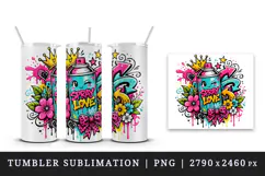 Graffiti tumbler, mug wrap, clipart sublimation design Product Image 4
