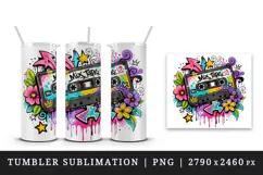 Graffiti tumbler, mug wrap, clipart sublimation design Product Image 4