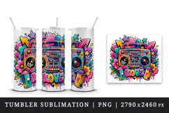 Graffiti tumbler, mug wrap, clipart sublimation design Product Image 4