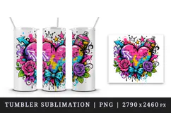 Graffiti tumbler, mug wrap, clipart sublimation design Product Image 4