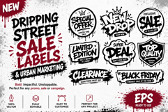 Dripping Street Sale Labels &amp; Urban Marketing Graffiti Promo Product Image 1