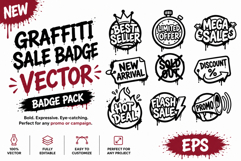 Graffiti Sale Badge Vector Pack Messy Badge Promo Collection Product Image 1