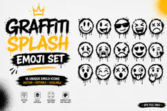 Graffiti Splash Emoji Urban Spray Paint Emoticon Vector Product Image 1