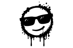 Graffiti Splash Emoji Urban Spray Paint Emoticon Vector Product Image 2