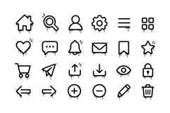 Dripping App Icons Collection Graffiti UI Vector Pack Product Image 2