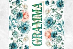 GRAMMA Mother&#039;s Day Floral Watercolor 20oz Tumbler Wrap PNG Product Image 2