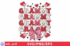 Grammy Valentine Pencil Coquette Bow SVG PNG Product Image 1
