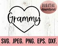 Grammy Heart SVG - Blessed Grammy - Most Loved Grammy Life Product Image 2