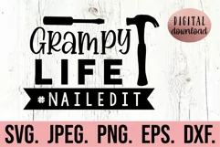 Grampy Life Nailed It SVG - Fathers Day SVG - Tools Hammer Product Image 1