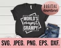 Worlds Okayest Grampy SVG - Fathers Day SVG - Gift For Him Product Image 2