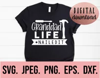 Granddad Life Nailed It SVG - Fathers Day SVG - Tools Hammer Product Image 2