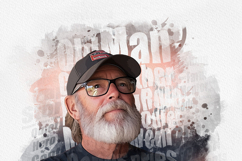 Typography Portrait Watercolor Art photo Effect Product Image 8