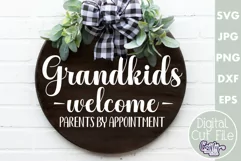 Grandkids Welcome | Funny Grandkids Svg | Funny Door Sign Product Image 1