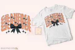 Grandma Black Bow PNG Coquette Halloween SVG T-shirt Design Product Image 1