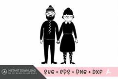 Grandma and Grandpa Sketchy lovely couple vector SVG Product Image 1
