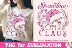 Grandma Claus Png, Christmas Granny Sublimation Design Product Image 1