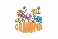 Grandma Spring Flowers SVG T shirt Design Product Image 2