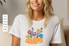 Grandma Spring Flowers SVG T shirt Design