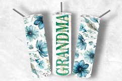 Teal Floral Watercolor 20oz Tumbler Design For Mother&#039;s Day Product Image 1