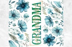 Teal Floral Watercolor 20oz Tumbler Design For Mother&#039;s Day Product Image 2