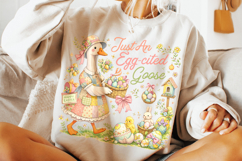 Just An Egg-Cited Goose Easter PNG, Bunny Easter PNG, Funny Product Image 5