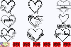Grandma Hearts SVG | Grandma SVG | Hearts SVG | Grandmother Product Image 1