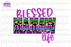Blessed Mamaw Life png, Leopard Serape Mamaw design Product Image 1
