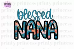 Floral Blessed Nana png, Nana sublimation design Product Image 1