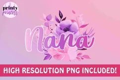 Floral Nana png, Nana sublimation design Product Image 1