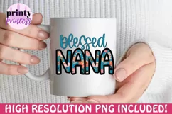 Floral Blessed Nana png, Nana sublimation design Product Image 3
