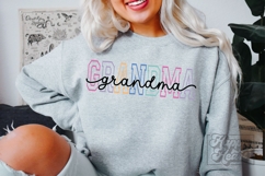 Grandma Varsity Script Pastel SVG PNG - Mothers Day Trendy Product Image 3