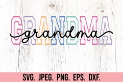 Grandma Varsity Script Pastel SVG PNG - Mothers Day Trendy Product Image 5
