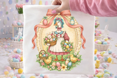 Retro Vintage Goose Easter PNG, Bunny Easter PNG, Easter Egg Product Image 2