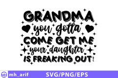 Grandma t shirt design funny family quote for apparel Product Image 1