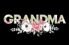 GRANDMA PNG Clipar, watercolor GRANDMA Flowers sublimation Product Image 2