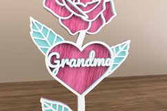 3D Rose Laser Cut File - Rose For Grandma Product Image 3
