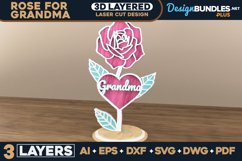 3D Rose Laser Cut File - Rose For Grandma Product Image 1