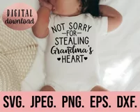 Not Sorry For Stealing Grandmas Heart SVG - Mothers Day SVG Product Image 2