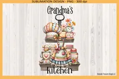 Grandma’s Kitchen Sublimation PNG, Vintage Tiered Tray Decor Product Image 1