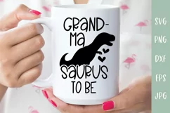 Funny Grandma Baby Announcement Grandmasaurus Svg Product Image 1