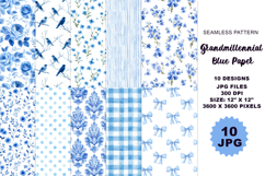 Grandmillennial Blue Seamless Pattern Product Image 1