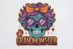 Grandmomster Halloween Grandma, Sublimation PNG Product Image 1