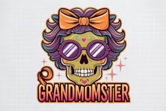 Grandmomster Halloween Grandma, Sublimation PNG Product Image 2